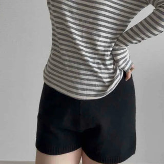 Natural Plain Knit Shorts