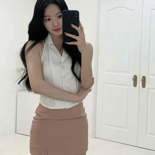 Plain H-line Date Look Skirt Pants