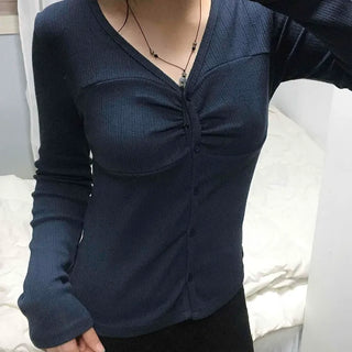 Subtle Cotton V-neck Cardigan