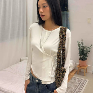 Tencel Slim Fit Wrap Button Ribbed Cardigan