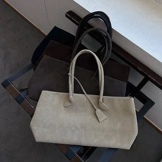Woody Suede Tote Bag Shoulder Bag Office Bag Traveler Bag