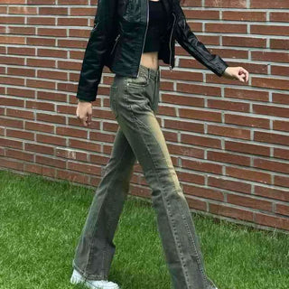 Side Cut Bootcut Denim Long Pants
