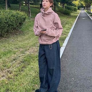 New Basic Side Drawstring Plain Hoodie