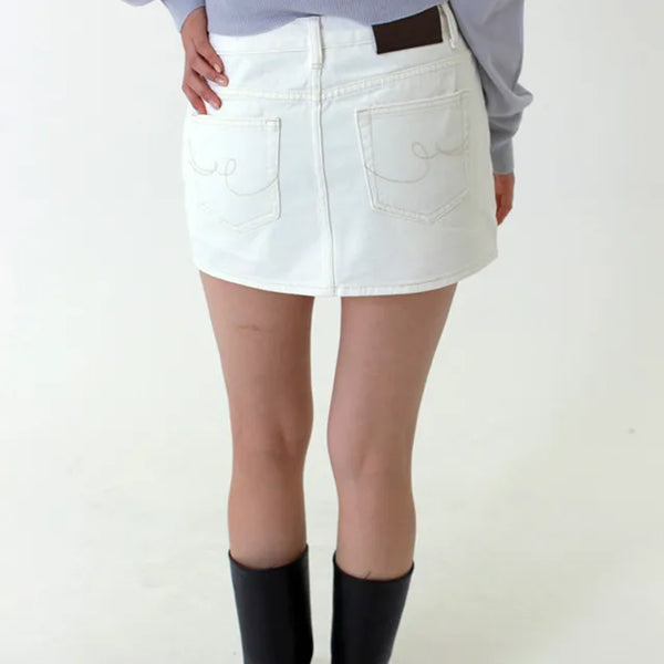 Backstitch Mini Skirt