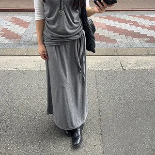 Manny Wrap Maxi Long A-Line Flare Skirt