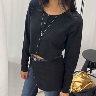 Subtle Wrap Skirt Cashmere Plain Cardigan
