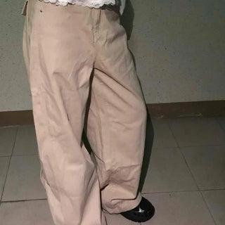 Pure Oversized Cotton Plain Long Pants