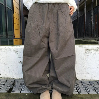 *Vintage* Elastic Striped Wide Pants