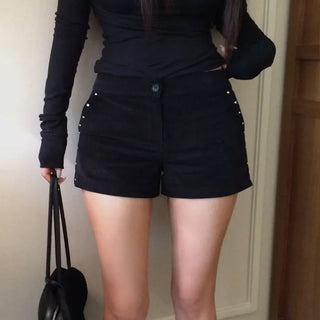 Apfeld corduroy studded shorts