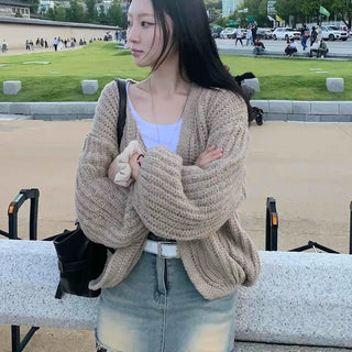 Comfort Buttonless Knit Shawl Cardigan
