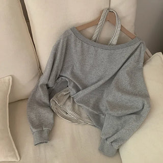 Willy Stripe Halter Sleeveless Sweatshirt Set