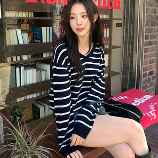 From V-Neck Striped Knit