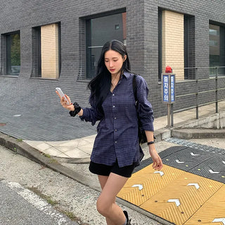 Check Oversized Shirt
