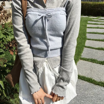 Eyelet Punching Cardigan