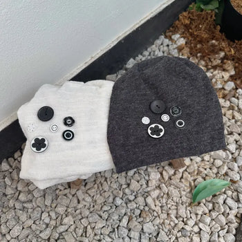 Vintage button beanie
