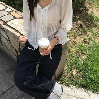 Rubber Pintuck Blouse