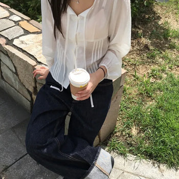 Rubber Pintuck Blouse