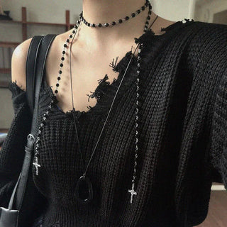 Cross Pearl Chain Necklace