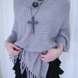 Yui Button Knit Cape