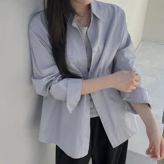 SIO Herringbone Oversized Long Sleeve Shirt