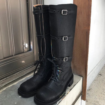 Lace-up long boots