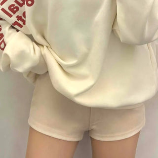 Natural Suede Plain Shorts