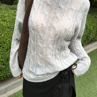 Plum Cable Knit