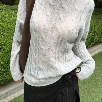 Plum Cable Knit