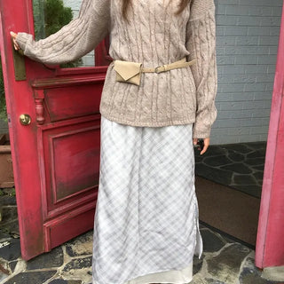 *Mu&D* Flare Check Layered Skirt