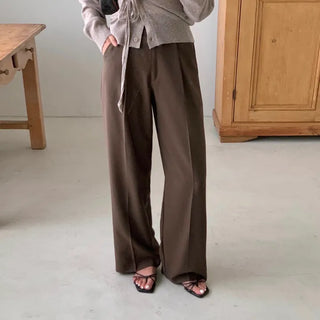 Pomer Hidden Banding Pintuck Wide Slacks