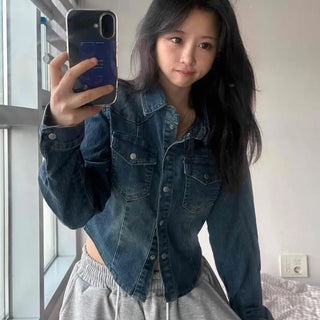 Basic Slim Fit Denim Shirt Jacket