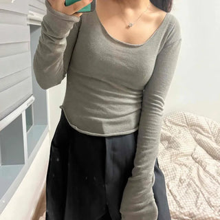 Natural Delicate Fit Cotton Wool/Wool Long Sleeve T-shirt