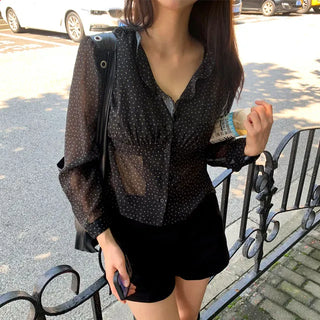 Flower Frill Chiffon Blouse 1 color