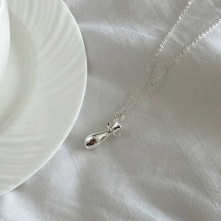 Mini bottle pendant necklace  Silver necklace