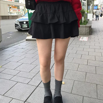 Wobin Corduroy Frill Mini Skirt