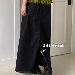 Lipin Vintage Washed Long Skirt