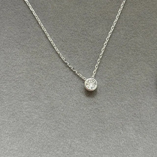 Round Mini Cubic Silver Necklace