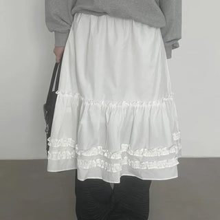 Midi frill tiered skirt