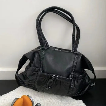 Shirring vintage shoulder bag