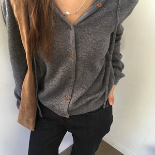 *Muand* Ridle Striped Hooded Cardigan
