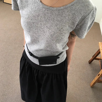 Wood Crop Wool Short Sleeve Knit