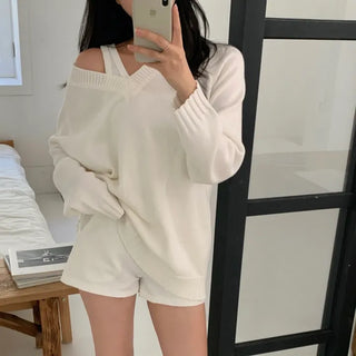 Contana Deep V-Neck Loose Fit Knit