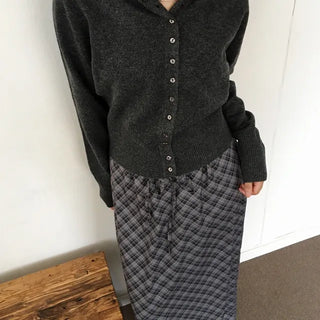 *Muand* Formal Wool Hooded Cardigan