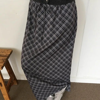 Blossom Check Long Skirt