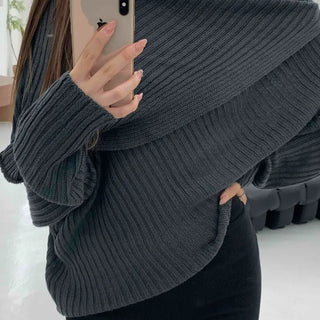 Trendy Shawl Off-Shirt Knit