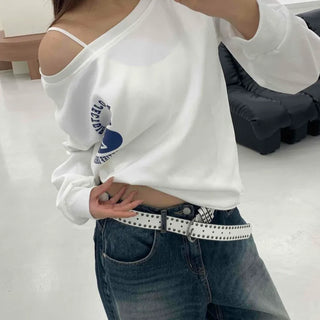 Comfortable Cropped Cotton Off-Shoulder Sweatshirt