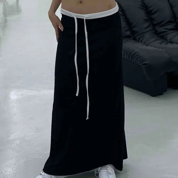 Modern Spring/Autumn Cotton Maxi Long Skirt