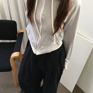 Super Slim Fit Leaf Striped Zip-Up Hoodie