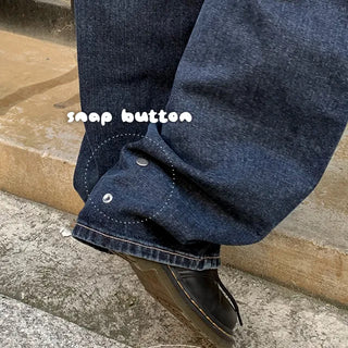 Canvas Snap Point Wide Pants