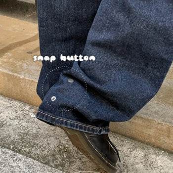 Canvas Snap Point Wide Pants